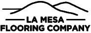 La Mesa Flooring Company logo with wavy lines above black text