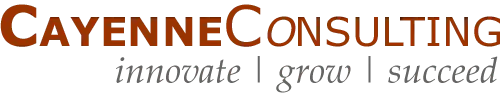 Cayenne Consulting logo with tagline innovate, grow, succeed