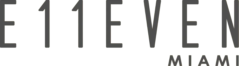 Eleven Miami logo in bold gray letters on white background