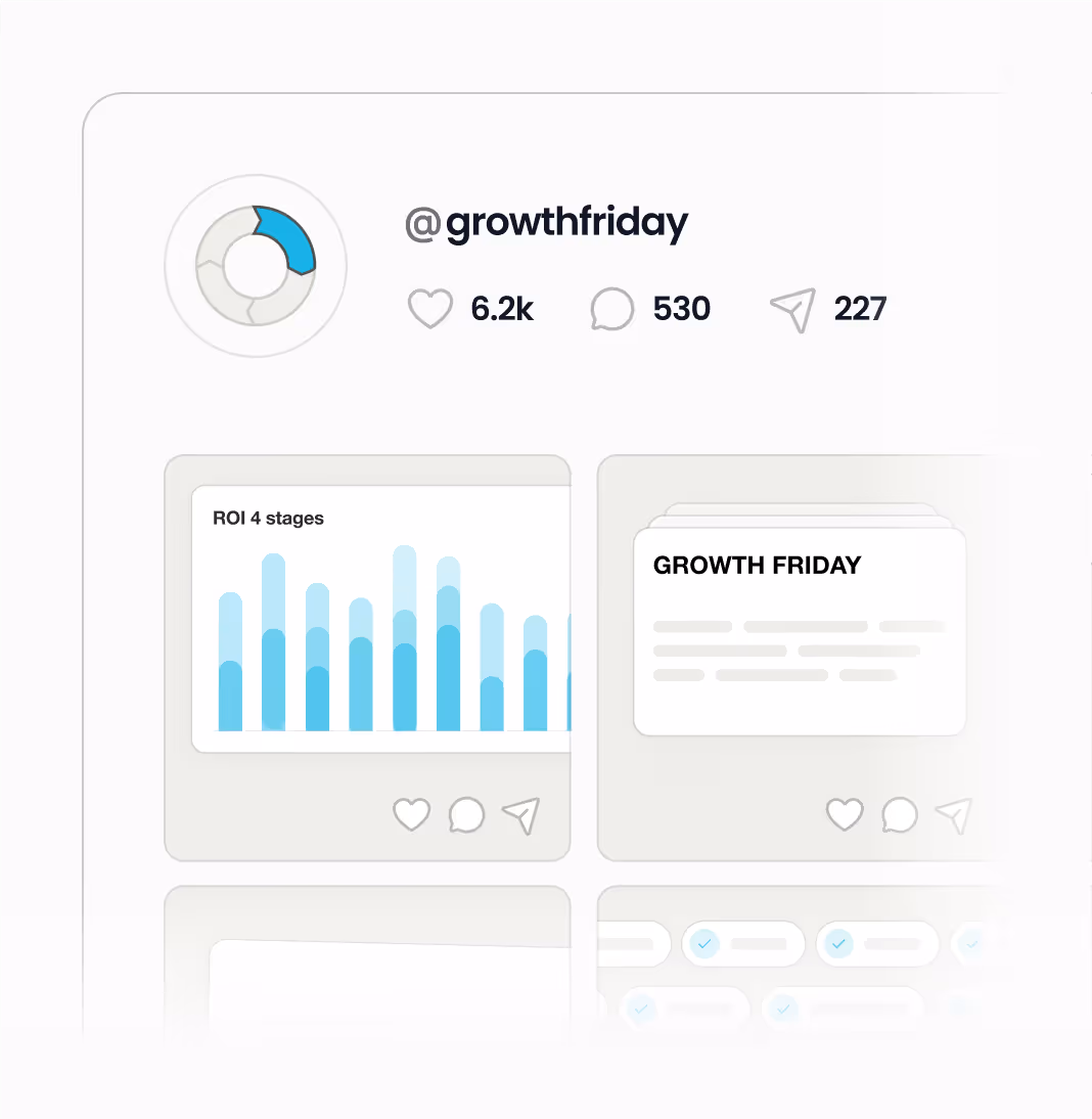 Growth Friday social media campaign and performance illustration